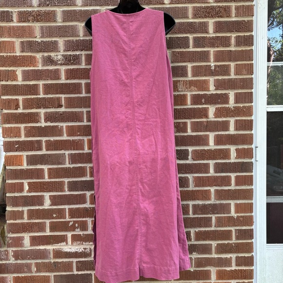 Erika Pink Linen Blend Embroidered Sleeveless Dress & Jacket Women's Size 6 - Picture 2 of 7